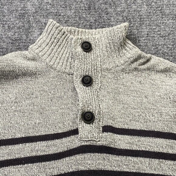 Urban Pipeline Sweater Men M Gray Striped Preppy Y2K Academia Streetwear Grunge - Picture 4 of 13